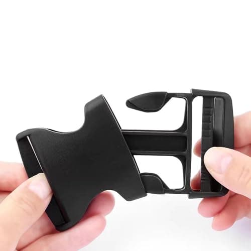 Xuamaea 4 Pack Heavy Duty Plastic Buckle Set - Includes 3 Adjustable Slider Clips & 1 Side Release for Backpack, Luggage Strap Repair (5cm / 2 Inch) — view 3