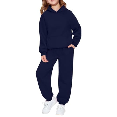 Kids Tracksuit Full Set 2 Piece Boys Girls Hoodie Joggers Sports Outfit