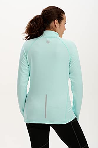 Time To Run Long Sleeve Running Top For Women With Zip Neck - Lightweight Quick Dry Thermal - Ideal For Running/Training/Fitness/Sports 14 Mint — view 3