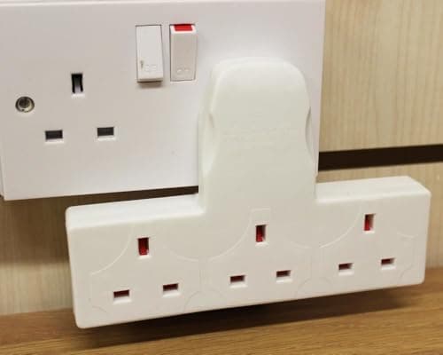 Plug Extension Socket 3 Way Multi Plug Adapter Uk Surge Protector Triple Gang Plug Extender 3 Outlet Multiplug Socket Adapter For Home Kitchen & Office 13A White — view 3