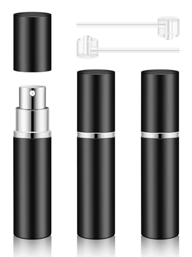 BELEVO Perfume Atomiser Bottle Refillable, 3 Pieces Portable Aftershave Travel Bottles 5ml Mini Aftershave Dispenser Travel Must Haves, Small Perfume Refill Bottle for Pocket, Handbag