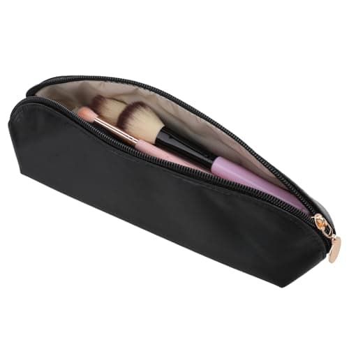 Prasacco Travel Makeup Brush Bag - Portable Cosmetic Organizer with Zipper, Compact Toiletry Case for Daily Use and Work