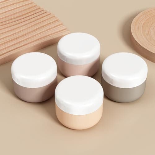 Travel Pots, Containers for Toiletries by Aurdox, Silicone Cream Jars with Spatulas Tool and Clear Bag,TSA Approved Mini Travel Size Containers,Leak-proof Essentials for Cosmetic 40ml — view 3