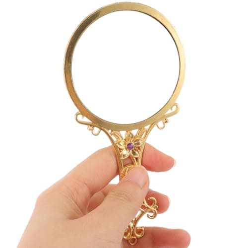 ORFOFE Vintage Vanity Set Antique Hand Mirror with Comb Handheld Small Portable Grooming Set for Women Travel Picnic Wedding — view 4