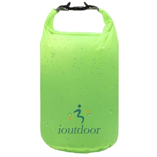 ioutdoor Boat Dry Bags 2L/5L/10L/20L/40L/70L Waterproof Dry Sacks(Green 5L)