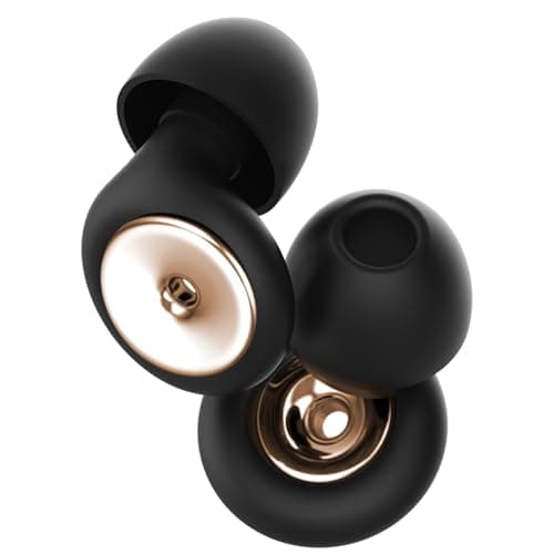 Comfortable Sleep Ear Plugs,Ear Plugs for Noise Reduction,Reusable Earplugs,Soft Hearing Protection in Flexible Silicone for Sleep,Noise Sensitivity&Flights(Black+Gold)
