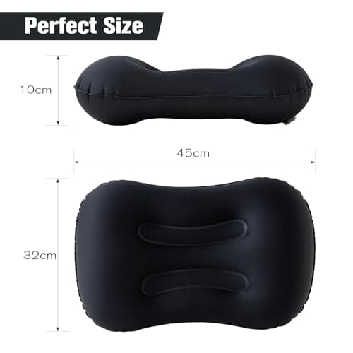 JetsCush Camping Pillow Inflatable Lightweight Travel Pillow Black — view 6