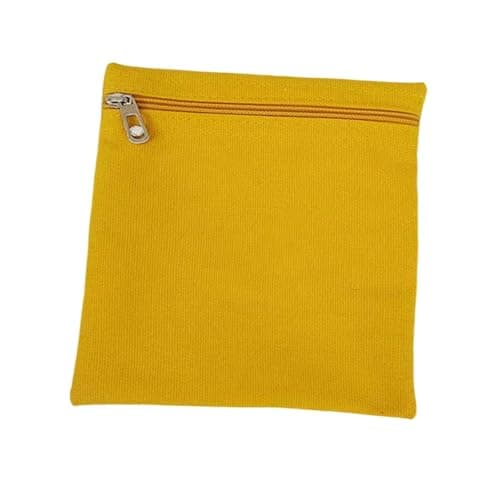 Sew in Pocket with Zipper Wallet Mobile Storage Pouch Canvas Travel Security Pocket Secure- Yellow — view 4