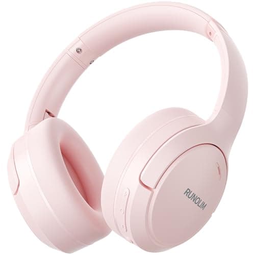 RUNOLIM Hybrid Active Noise Cancelling Headphones, Wireless Bluetooth Headphones with Microphone, 100H Playtime, Foldable Wireless Headphones Over Ear with HiFi Audio, Deep Bass for Home Travel Office