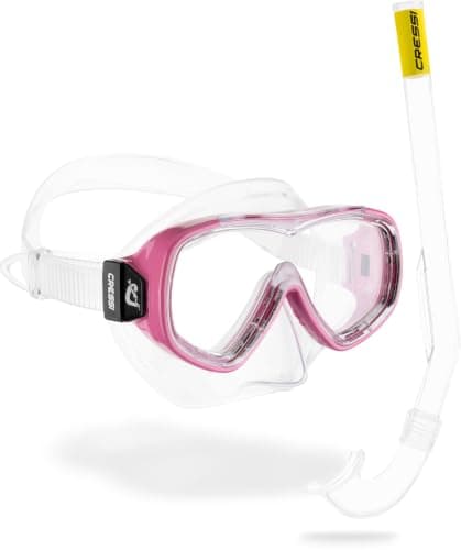CRESSI Piumetta + Mini Island Snorkeling Combo Set Jr Clear/Pink — view 2