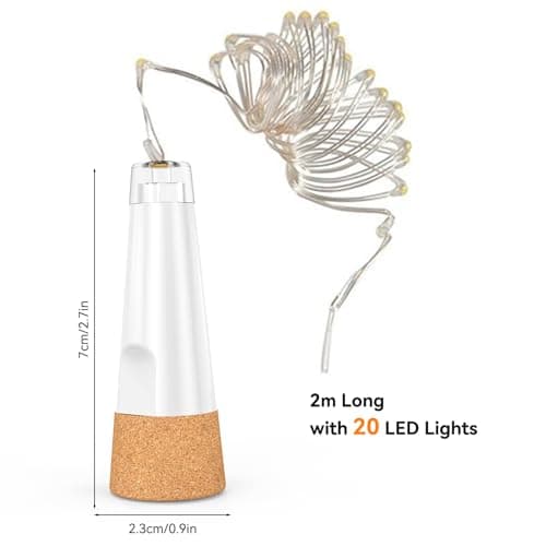 UMIWE Rechargeable Bottle Lights with Cork, Portable Battery-Free Decorative Lights – 2025 Mini Fairy String Lights for Party, Halloween & Christmas — view 2