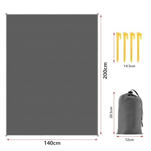 AYBUY Outdoor Travel Blanket, 200 x 140 cm Sandproof Beach Mat, Black — view 3