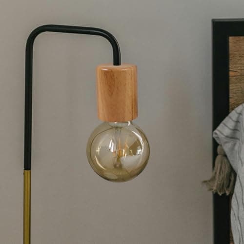 E27 Screw Bulb Base Wooden Light Socket Adapter for Pendant Lamps — view 4