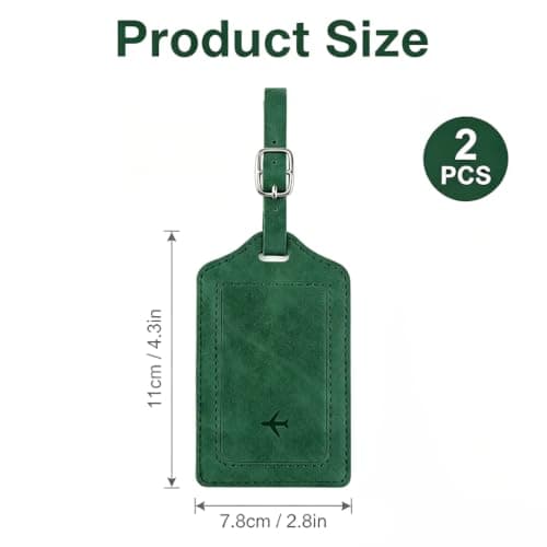2Pcs PU Leather Luggage Tags with Privacy Flap — view 2