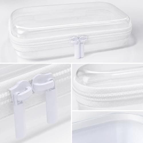 3PCS Clear Hard Shell Zipper Cases, Transparent PET Storage Cases with Double Zipper, Stackable Sealed Toy Storage Bags, Clear Busy Bags for Travel Toiletry Organiser, Makeup and Stationery — view 4