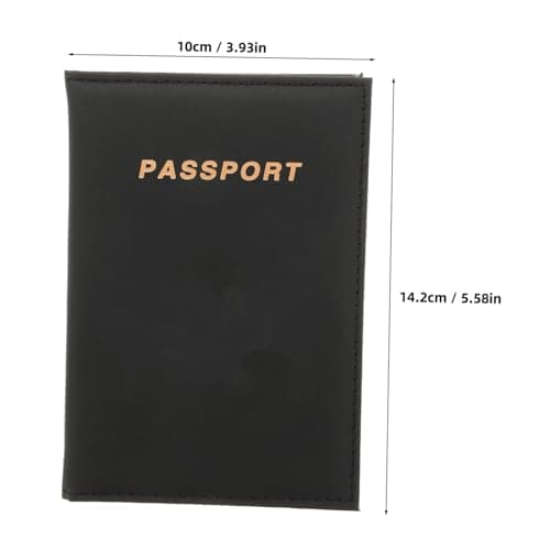 LIFKOME Black Pu Passport Cover Card Holder for Travel Storage — view 2