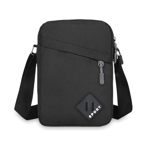 Aucuu Men's Shoulder Bag, Oxford Crossbody Bag, Waterproof Men's Small Side Bag, Casual Handbag, Messenger Bag with Zipper and Adjustable Strap, Lightweight Chest Sling Bag for Daily Use, Work, School