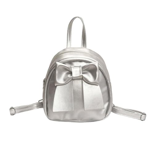 Stylish Bow Zipper Backpack - Casual Daypack Made of Lightweight Durable Nylon for Daily Use, Travel, Work, College, School, Commuting, Outdoor Activities, silver, standard size, Rucksack Backpacks