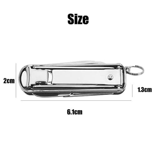 5in1 Multi Tool Nail Clippers,Ultra Slim Foldable Multifunctional Pocket Nail Cutter With Nail File,Nose Hair Scissors,Screwdriver,Key Chain,Portable Mini Multi Nail Clippers for Travel,Hiking,Camping — view 2