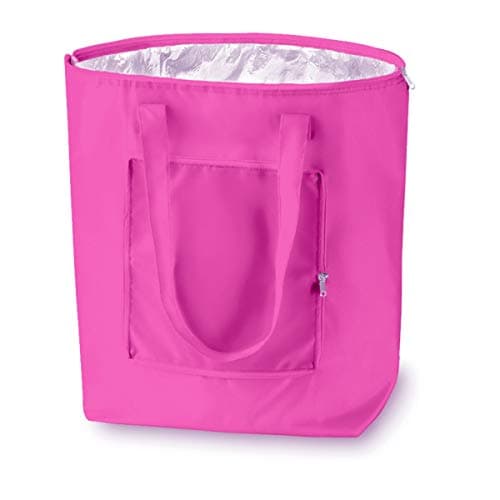 PromotionGift - Reusable Foldable Cooler, Shopping, Beach Bag Light and Durable, with Inner Aluminium Lining for Perfect Cooling Function - 25L (pink)