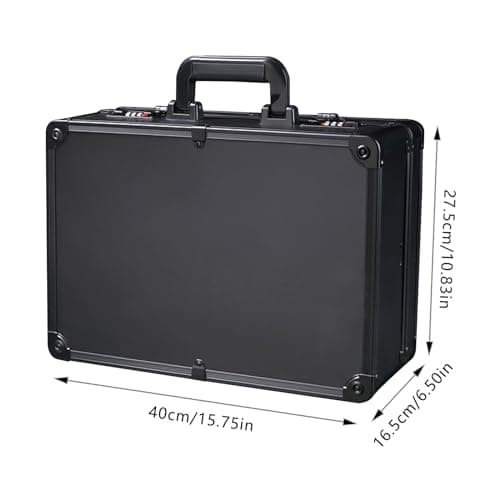 Large Capacity Hairdressing Toolbox, Hairdressing Toolbox Scissors Clippers, with Combination Lock, Portable Aluminium Storage Box with Compartments for Hairstylists, Salon and Travel Use (Black) — view 5