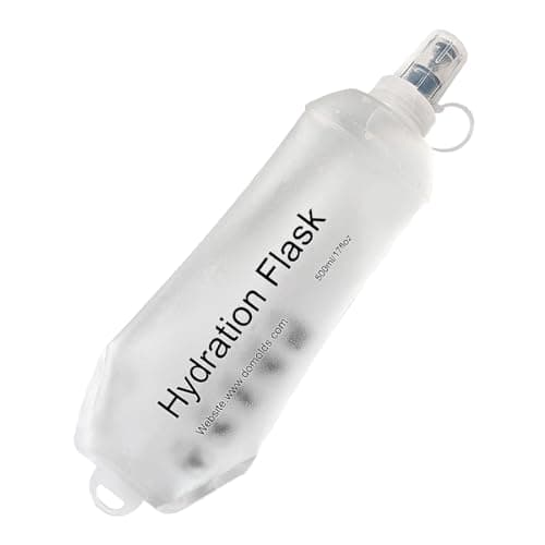 AXEN 500ML Soft Flask, TPU Foldable Running Hydration Flask, Soft Collapsible Water Bottle for Hydration Pack Cycling Marathon Running Hiking, White