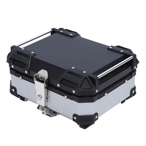 Brrnoo Motorcycle Tail Bag, Motorcycle Luggage Box with Removable Base and Liner Tail Box Top Case 28L Large Capacity Shockproof Replacement (Silver) — view 2
