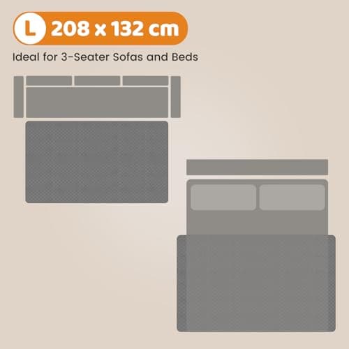 Nobleza Waterproof Dog Blanket, 208×132cm Washable Sofa Cover, Non-Slip Soft Pet Blankets for Dogs, Waterproof Sofa Protector for Couch Bed Furniture, Grey — view 3
