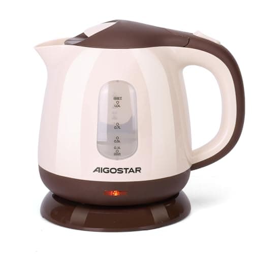 Aigostar 1.0L Portable Travel Electric Kettle, 1100W Low Wattage