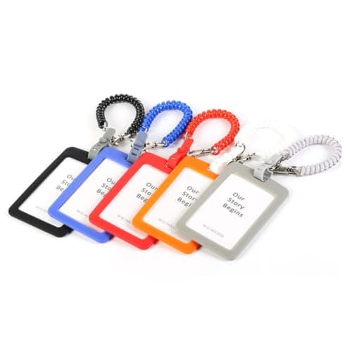 Silicone Luggage Id Tag with Spring Rope and Paper Insert