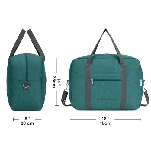 for Easyjet Airlines Cabin Bag 45x36x20 Underseat Foldable Travel Duffel Bag Holdall Tote Carry on Luggage Overnight for Women and Men 30L(Teal(with Shoulder Strap)) — view 5