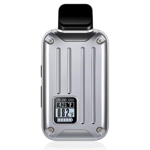 Dry Vaporizer with Isolated Air Path,2200mah Huge Battery,5S Quick Heat,Patented Cooling System-Honeycomb Briquet,3D Suitcase Shape（No Nicotine） (Silver)