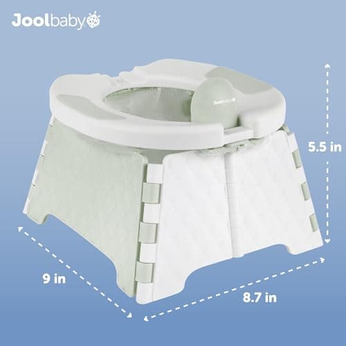 Jool Baby Portable Potty Training Chair with Travel Bag and 30 Liners, Foldable, Indoor/Outdoor Use, Camping (Sage) — view 3