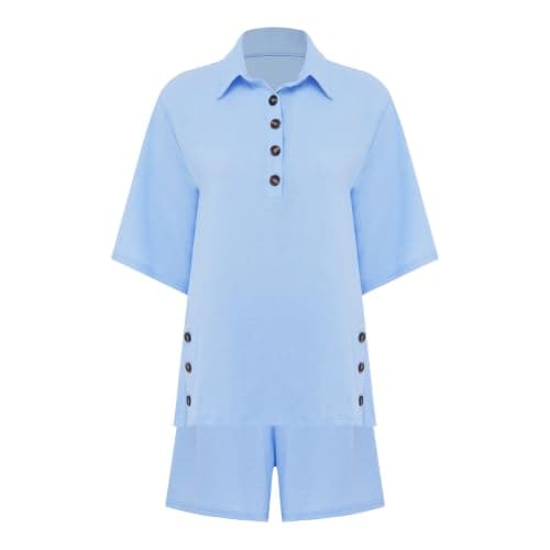 Riismen Women Lunch Break Morning Routine City Tour Casual Wear Blue L — view 5