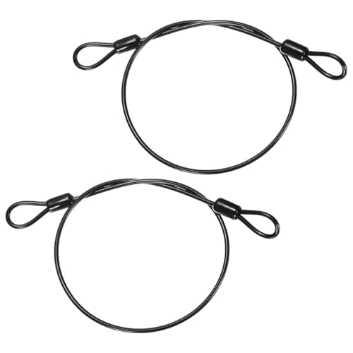 TIXIPEM Security Cable with Loops [2Pcs] - 1.64ft / 64.6 Inch Stainless Steel Luggage Lock Safety Cable Use for Bikes & Luggage & Toolbox, & Tent - [Black] Wire Rope Lanyard