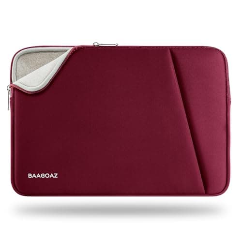 BAAGOAZ 14 Inch Laptop Sleeve Protective Case with Front Pocket, Red
