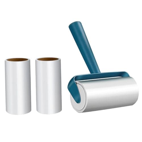 Kichvoe Pet Hair Lint Remover Roller 4pcs Set with Handle and 3 Adhesive Refill Rolls, Sticky Hair Removal Tool for Dog and Cleaning, Portable Grooming Accessory for Home and Travel