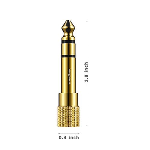 Headphone Adapter,TriLink 3 Pack [Gold-plated Pure Copper ] 3.5mm 1/8 inch Female to 6.35mm 1/4 inch Jack Male Stereo Audio Jack Adapter Plug,Gold — view 3