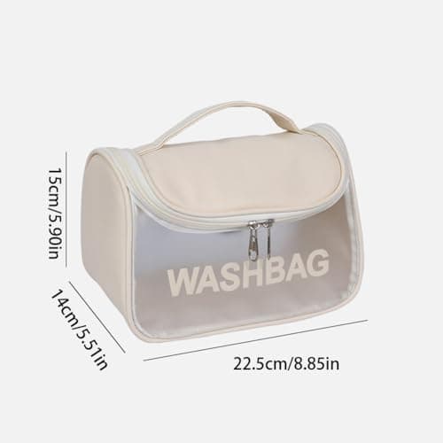 Transparent Toiletry Bag, Hanging Toiletry Bag with Hook Large Capacity Travel Makeup Bag with Waterproof Handle Cosmetic Bag Travel Accessories — view 2
