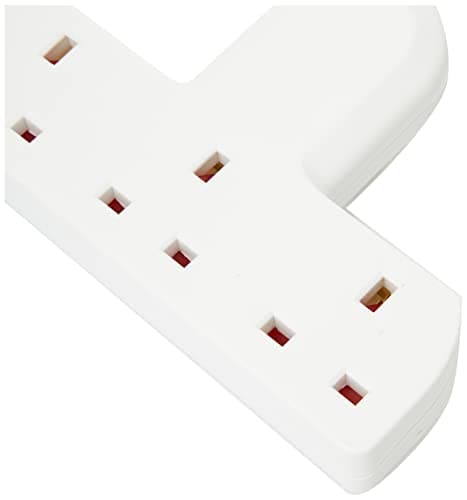 3 Way Triple Gang UK 3 Pin Multi-Socket Plug Extension Mains Adaptor British Approved 13A - White — view 3