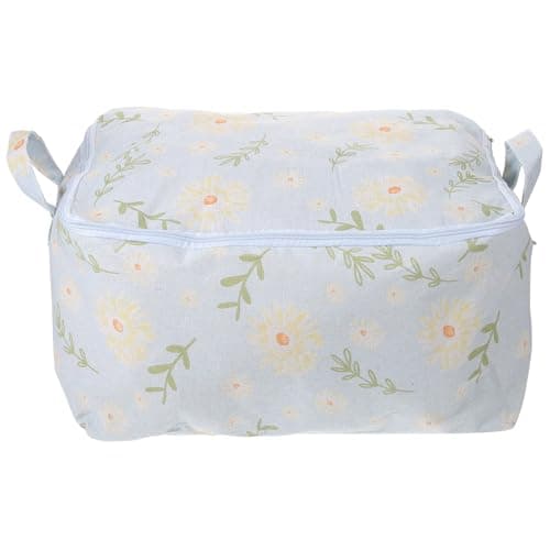 JEWEDECO Large Capacity Bedroom Storage Pouch with Zipper Closure and Cotton Material 38l Bedding Pouch for Travel and Moving, Convenient Sundries Bag for Back to School Party and Garment
