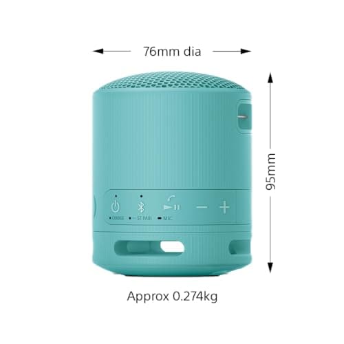 Sony SRS-XB100 - Wireless Bluetooth, Portable, Lightweight, Compact, Outdoor, Travel Speaker, Durable IP67 Waterproof & Dustproof,16 HR Battery, Strap, Hands-Free Calling, New Model, Blue — view 2