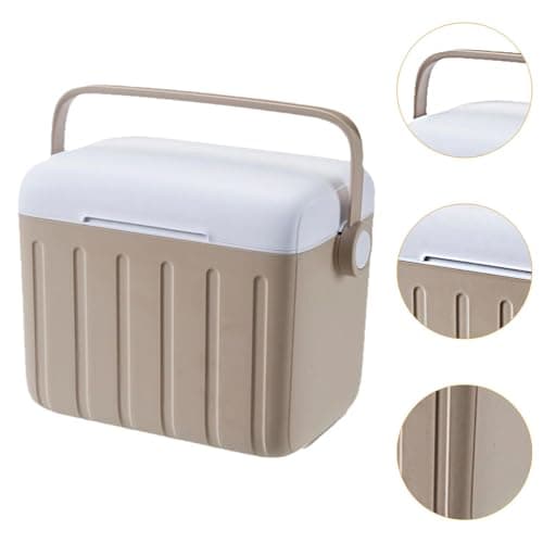 QSTDGVPW 6L Portable Cooler with Handle, Airtight Ice Pack Container, Ideal for Picnic, Travel, Beach, Food Delivery, Khaki — view 4