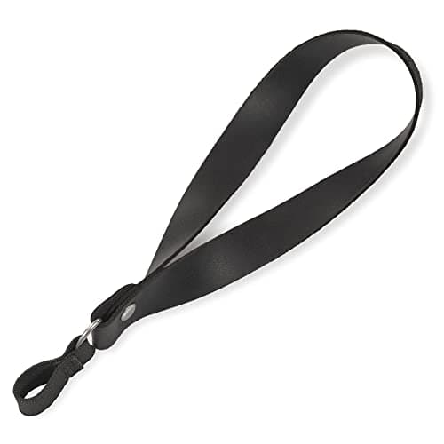 Asterom Handmade Leather Cane Strap - Stylish Wrist Strap for Canes and Walking Sticks, Black, Medium