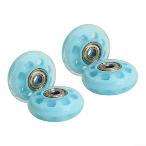Todikaper Luggage Wheels Replacement 50x20mm Silent PU Rollers for Suitcase Repair - 4pcs Trolley Castors with 8mm Bore(blue)