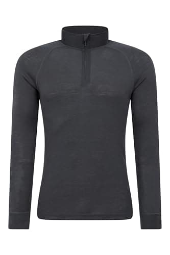 Mountain Warehouse Merino Mens Zip Neck Base Layer Top Dark Gre M — view 3