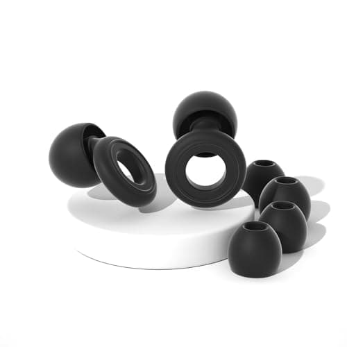 Sleep earplugs, Sleep Silicone earplugs, Reusable, deep Sleep earplugs, Ring earplugs, Travel, Concert, Study, Work, Super Soft and Comfortable Sleep earplugs XS/S/M/L (Graphite Black, One Size) — view 2