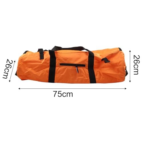 Large Capacity Waterproof Folding Tent Storage Bag Outdoor Camping Hiking Luggage Pack Pouch With Adjustable Strap Front Pocket Handles Oxford Cloth(Orange S) — view 3