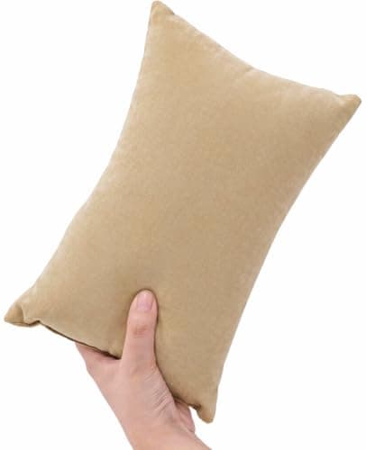 PLUSHCEWT Mini pillows for sleeping 11" x 7" Small Travel Pillow Tiny Cotton Pillows for Adult Kids Pets Dogs Neck Wrist Lumbar and Knee Machine Washable (Orange)
