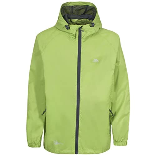 Trespass Adults Waterproof Jacket Qikpac - Lightweight Packaway Raincoat, 2 Zip Pockets, Full Body Front Zip, Adjustable Hood, Storm Flap, Ventilated Back, Foldable Packs in Pouch